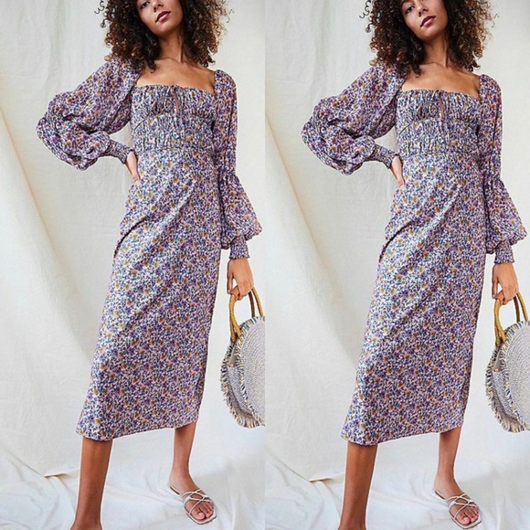 New Free People Aglow Midi Dress $168